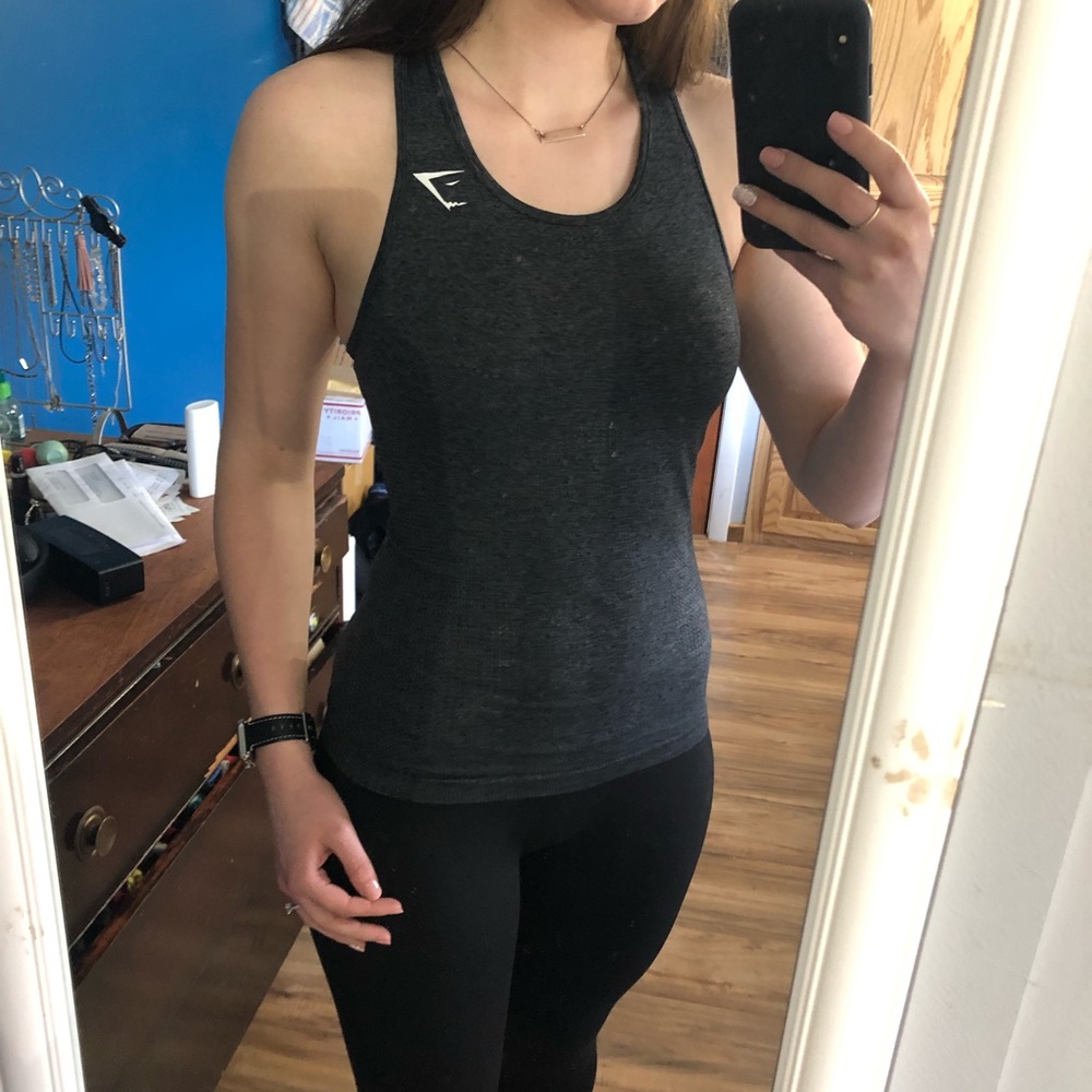 Gymshark Vital Seamless Vest - Black Marl